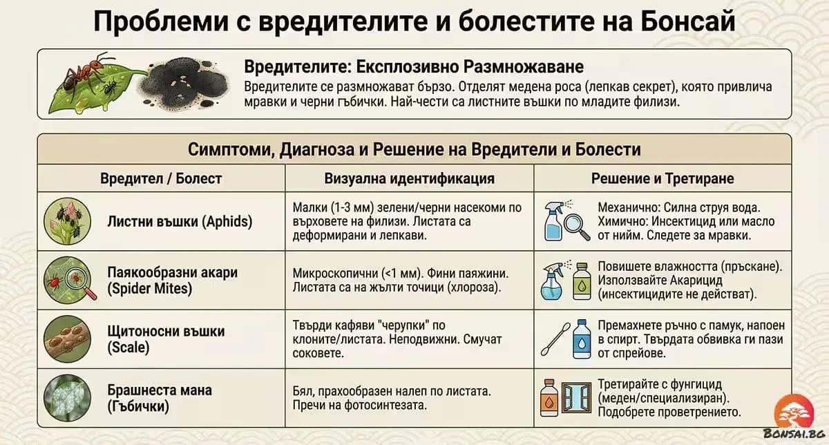 Бонсай болести и вредители