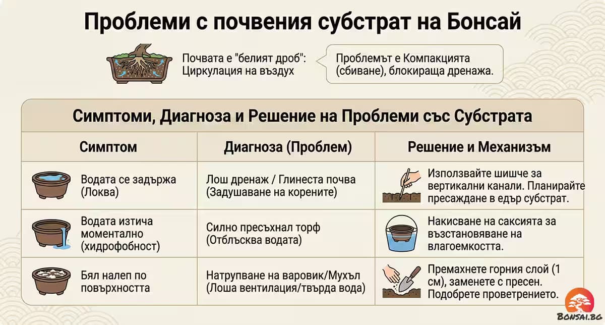 Проблеми с бонсай почва