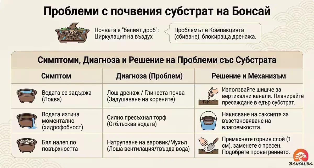 Проблеми с бонсай почва