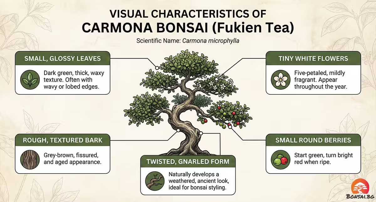 Визуална карта на Кармона бонзай
