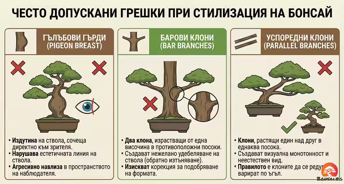 Често допускани грешки при бонсай стилизация