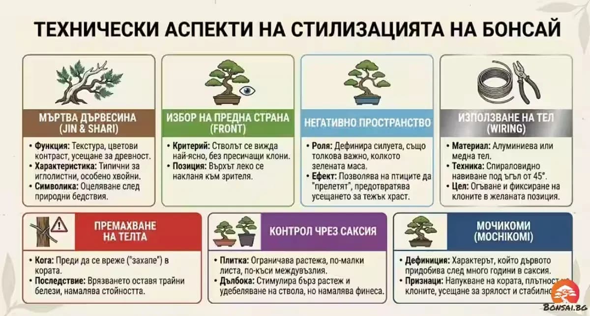 Технически аспекти на бонсай стилизацията