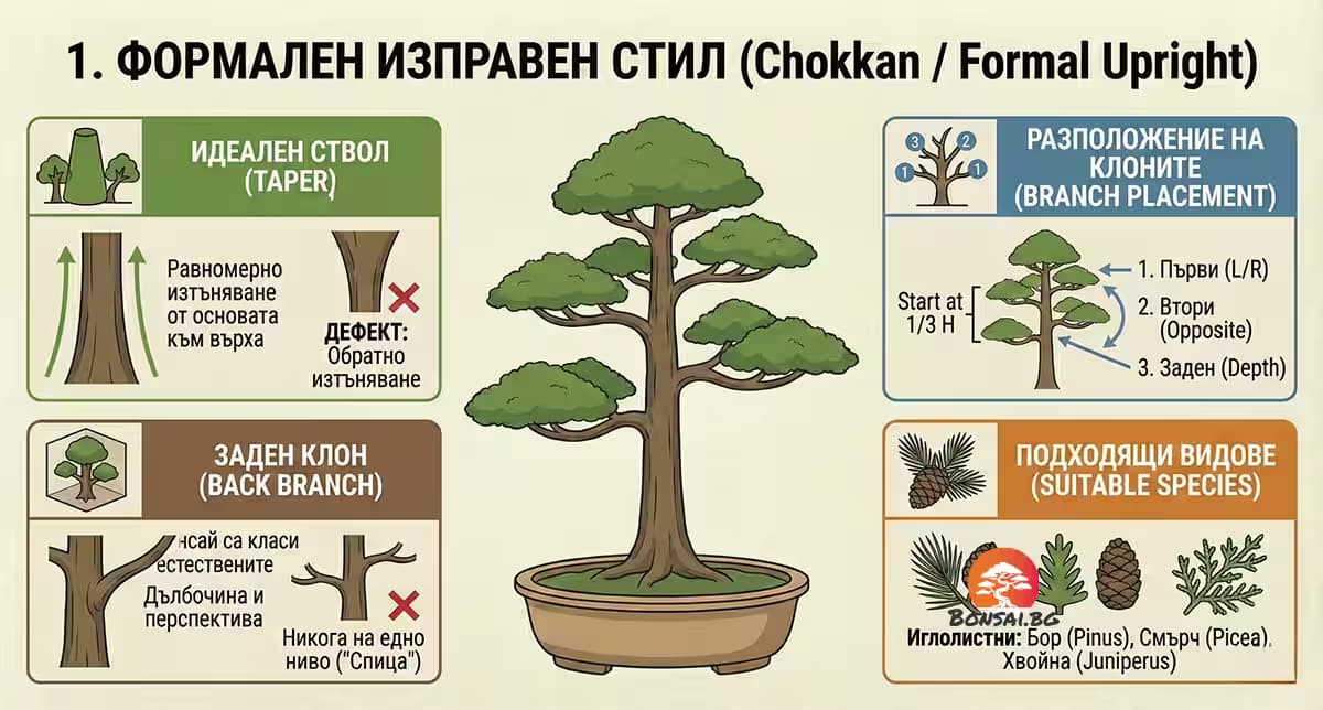 Формален изправен стил (Chokkan / Formal Upright)